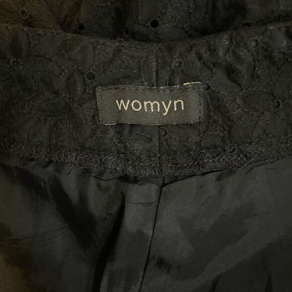 Womyn The Kennedy Eyelet Flare Long Pants Black Career Casual - Picture 8 of 10